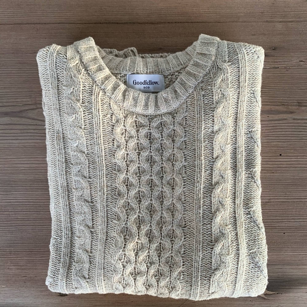 Goodfellow & Co. Beige Cable Sweater Size Large
